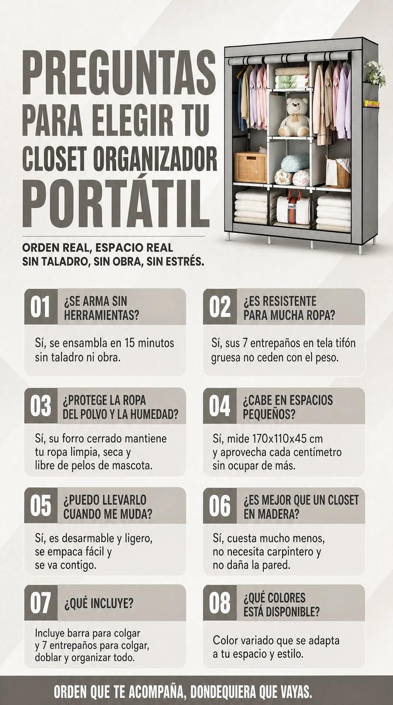 Ocho preguntas frecuentes sobre el closet organizador portatil